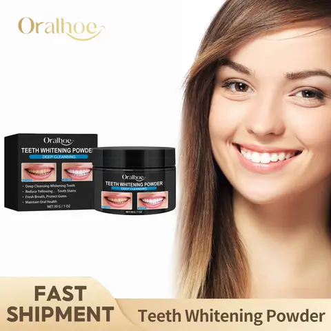 Activated Charcoal Teeth Whitening Powder Improve Teeth Yellowing Stain Strengthen Teeth Refresh Breath Tooth Brightening Powder