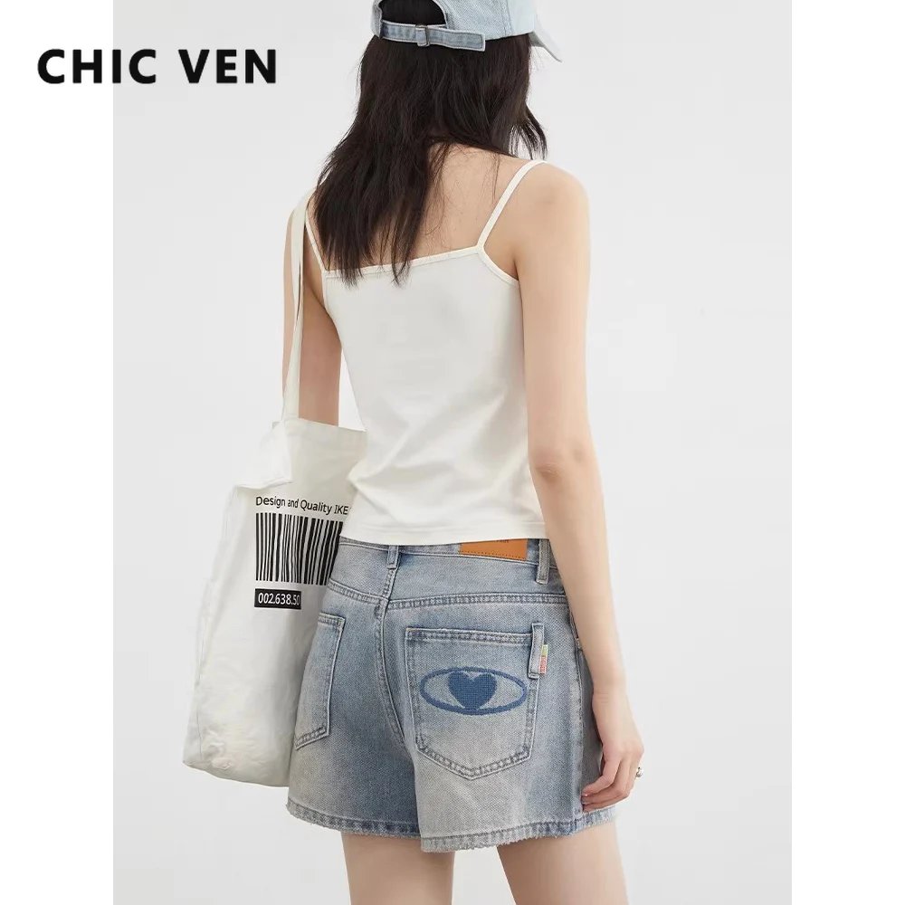 CHIC VEN Women Shorts Fashion Casual High Waisted Loose A-line Denim Short Heart Embroidery Design Lady Hot Pants Summer 2026
CHIC VEN Women Shorts Fashion Casual High Waisted Loose A-line Denim Short Heart Embroidery Design Lady Hot Pants Summer 2026