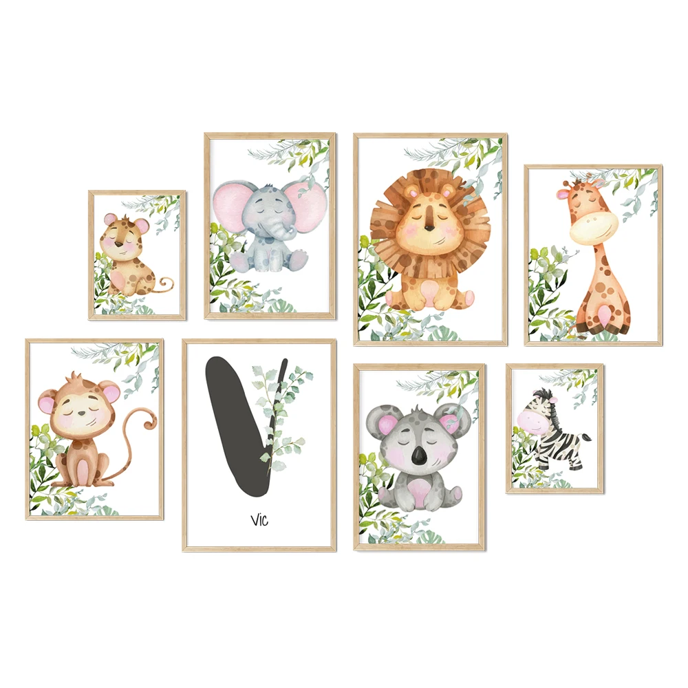 Name Custom Poster Elephant Lion Art Print Canvas Painting Customized Personalized Baby Wall Picture Nursery Kids Room Decor
Name Custom Poster Elephant Lion Art Print Canvas Painting Customized Personalized Baby Wall Picture Nursery Kids Room Decor