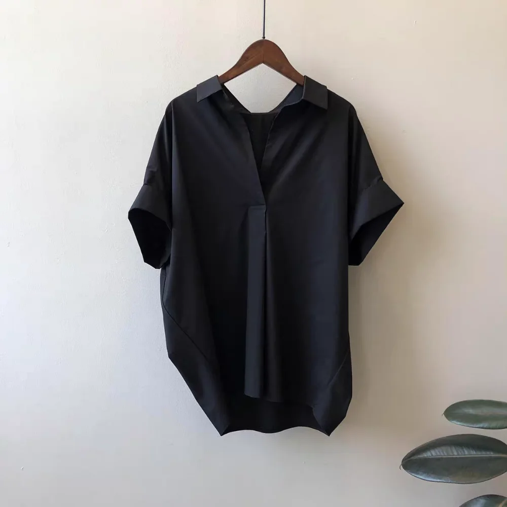 Fashion V-neck Flip Collar T-shirt Y2K Crop Top Short Sleeve Blouse Chic Loose Basic Tees Shirts Women Business Outfits
Fashion V-neck Flip Collar T-shirt Y2K Crop Top Short Sleeve Blouse Chic Loose Basic Tees Shirts Women Business Outfits