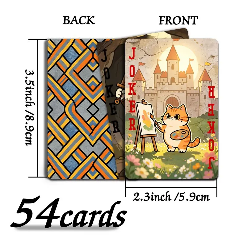 54-Piece Premium Quality Cute Cartoon Cat Hot Air Balloon Pattern Playing Cards, Ideal for Family Game Nights and Party Games
54-Piece Premium Quality Cute Cartoon Cat Hot Air Balloon Pattern Playing Cards, Ideal for Family Game Nights and Party Games