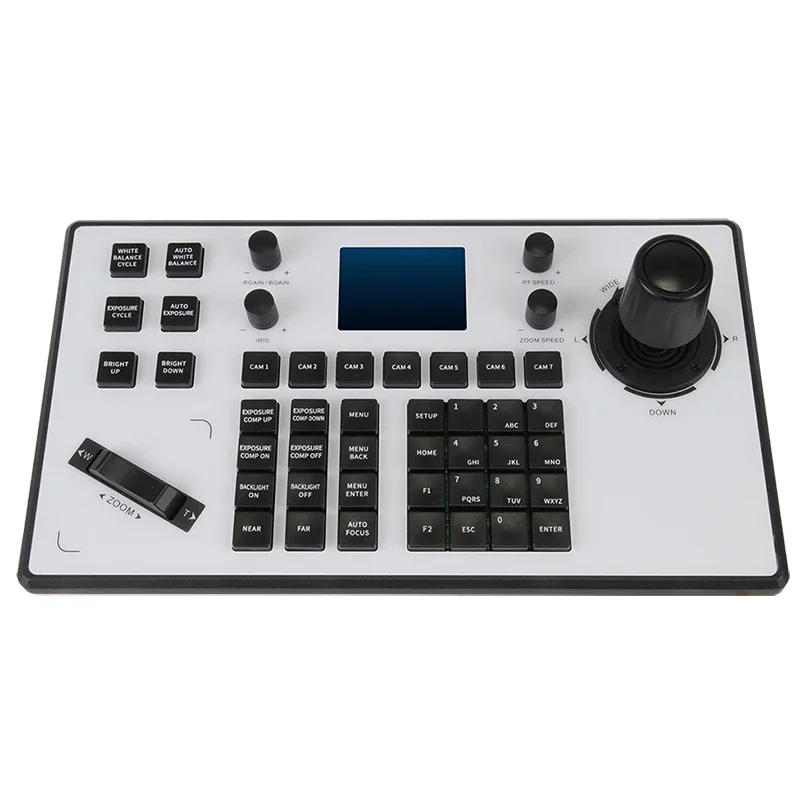 4D Joystick Keyboard Video Conference Camera Controller Support Analog/IP PTZ Mechanical Button Support-VISCA PELCO-D/P SKB-N406
4D Joystick Keyboard Video Conference Camera Controller Support Analog/IP PTZ Mechanical Button Support-VISCA PELCO-D/P SKB-N406