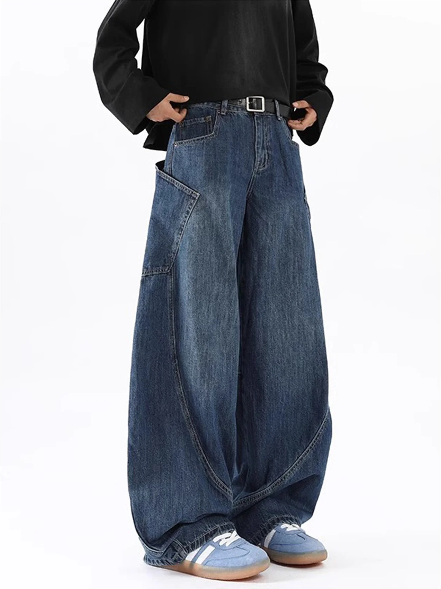 Retro Washed Men's Baggy Wide Leg Knife Jeans Casual Straight Cut Loose Fit Denim Trousers for Teenagers Autumn Wear
Retro Washed Men's Baggy Wide Leg Knife Jeans Casual Straight Cut Loose Fit Denim Trousers for Teenagers Autumn Wear