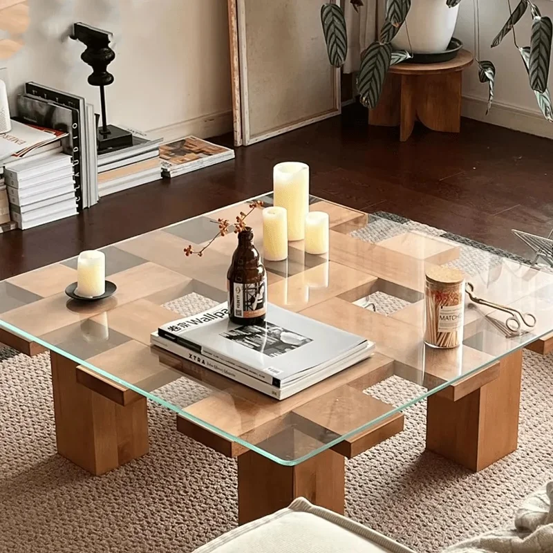Medieval retro art glass coffee table Italian simple solid wood coffee table Nordic black tea table
Medieval retro art glass coffee table Italian simple solid wood coffee table Nordic black tea table