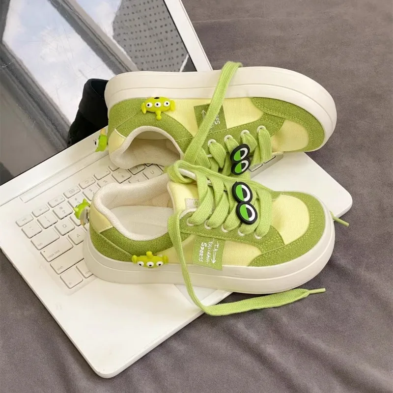 SHANPA Cute Mint Womens Sneakers Cartoon Natural Style Versatile Casual Shoes Comfortable Fine Workmanship Lace Up Canvas Shoes
SHANPA Cute Mint Womens Sneakers Cartoon Natural Style Versatile Casual Shoes Comfortable Fine Workmanship Lace Up Canvas Shoes