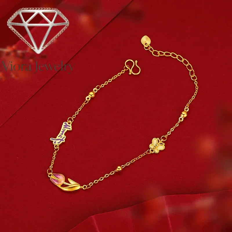 Viora Jewelry 9999 24K real gold French enamel Monet Garden turmeric floral bracelet
Viora Jewelry 9999 24K real gold French enamel Monet Garden turmeric floral bracelet