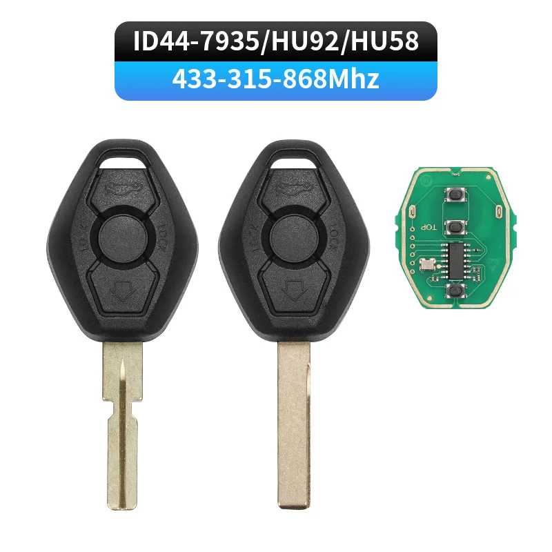 3 Button Remote Car Key ID46 PCF7936 Chip 315/433/868MHz For BMW CAS2 System E90 E60 E87 E83 + Uncut HU92/HU58 Blade Key Fob
3 Button Remote Car Key ID46 PCF7936 Chip 315/433/868MHz For BMW CAS2 System E90 E60 E87 E83 + Uncut HU92/HU58 Blade Key Fob