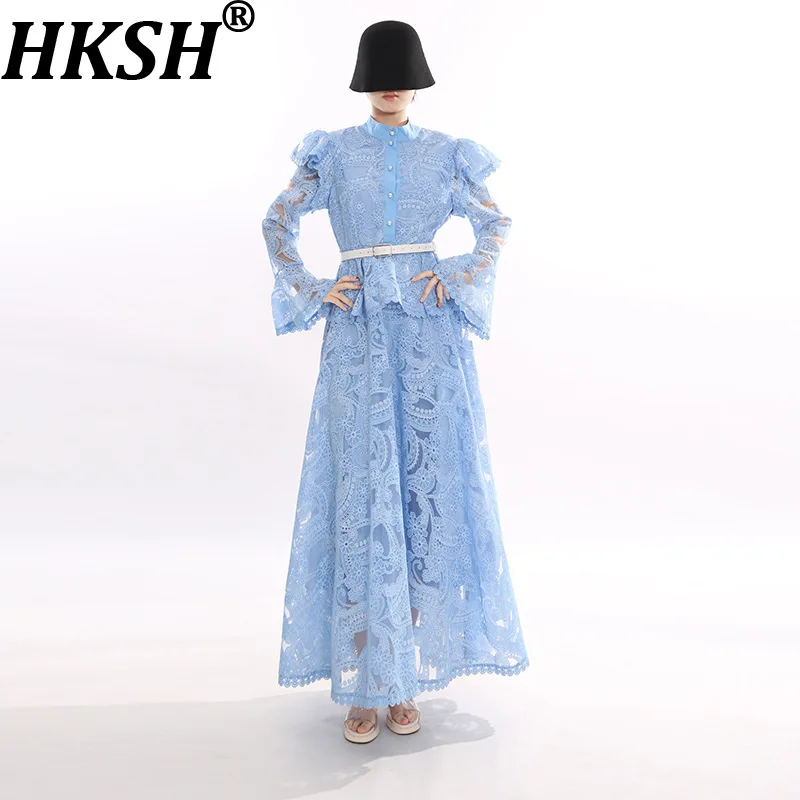 HKSH Women Elegant Dress Long Sleeves Embroidered Lace Hollow Out Pleated Belted Waist Cinching Sweet Dresses Ins Spring HK21407
HKSH Women Elegant Dress Long Sleeves Embroidered Lace Hollow Out Pleated Belted Waist Cinching Sweet Dresses Ins Spring HK21407