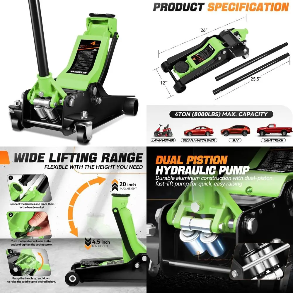 Heavy Duty 4 Ton Low Profile Hydraulic Car Jack with Dual Pistons for Quick Lift and Efficient Racing Setup
Heavy Duty 4 Ton Low Profile Hydraulic Car Jack with Dual Pistons for Quick Lift and Efficient Racing Setup