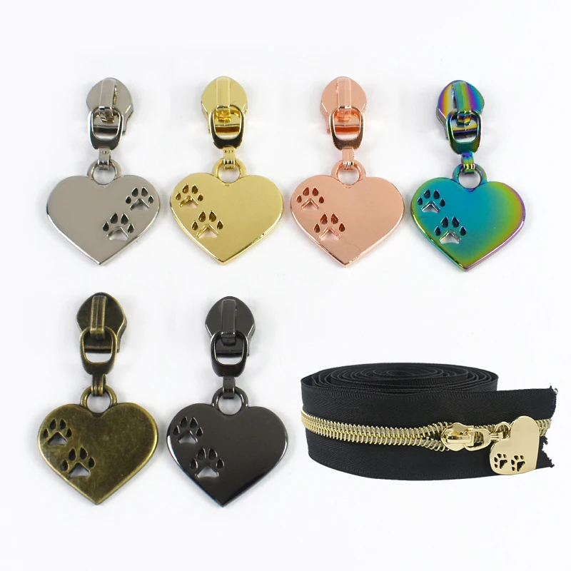 5/10/20Pcs 5# Paw Print Nylon Zipper Puller Heart Shaped Zip Head Zippers Repair Kits Color Slider for Zips Sewing Accessories 
5/10/20Pcs 5# Paw Print Nylon Zipper Puller Heart Shaped Zip Head Zippers Repair Kits Color Slider for Zips Sewing Accessories