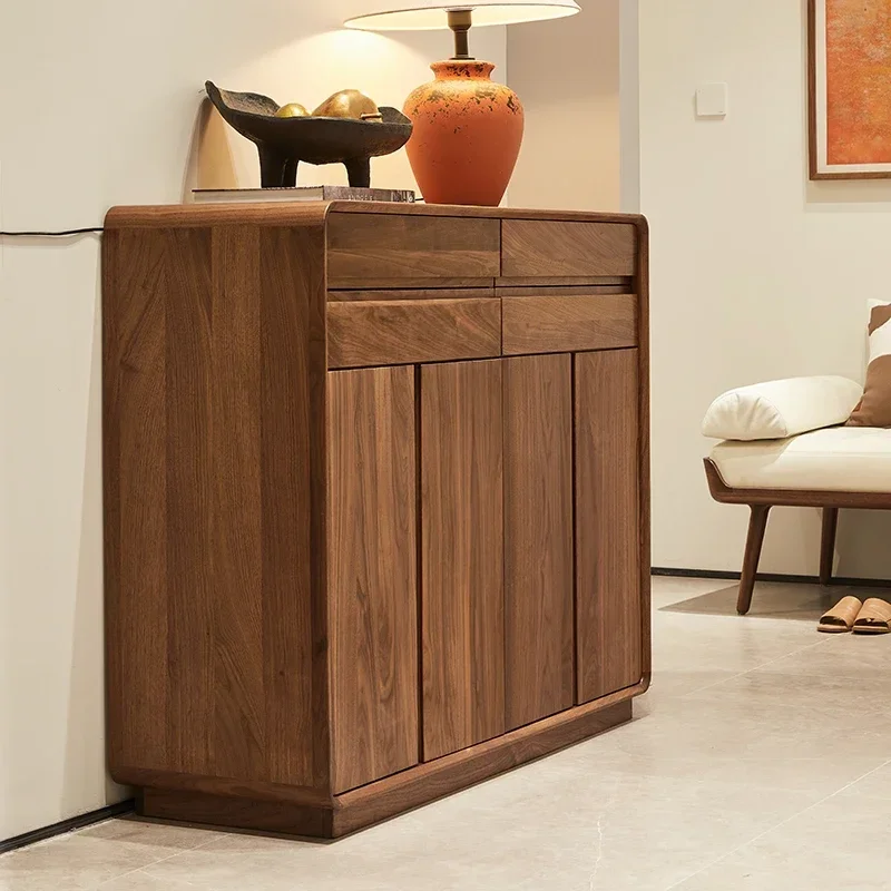 Black walnut shoe cabinet rack Nordic multi-functional entrance foyer cabinet
Black walnut shoe cabinet rack Nordic multi-functional entrance foyer cabinet
