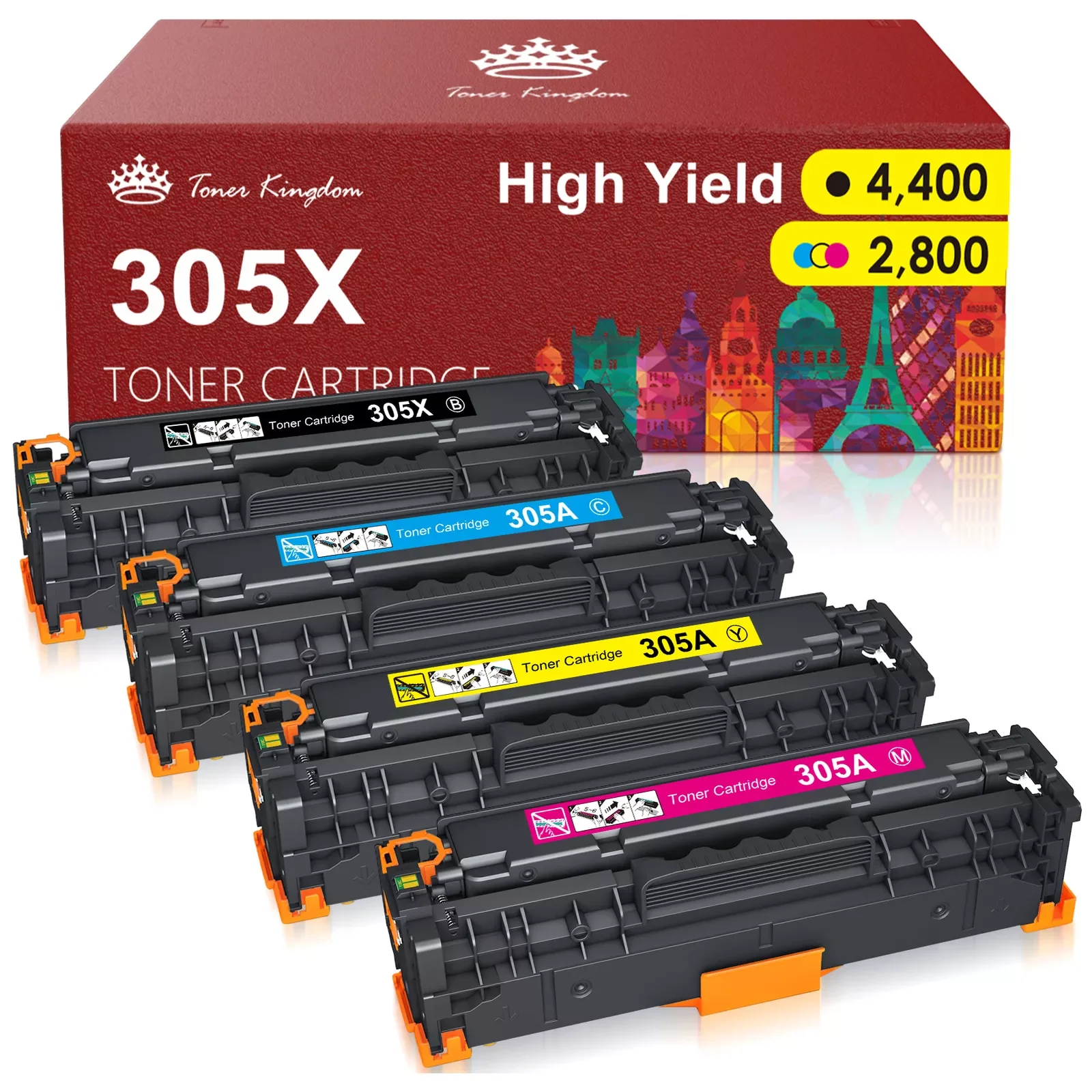 4PK CE410A CE411A CE412A CE413A Toner Set for HP 305A Laserjet Pro 400 M475 M451
4PK CE410A CE411A CE412A CE413A Toner Set for HP 305A Laserjet Pro 400 M475 M451