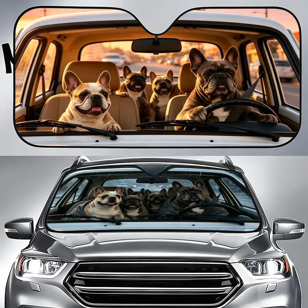 Pattern French Bulldog Driving Sun Visor Aluminum Foil Windshield Sunshade, UV Protection Heat Insulation Reusable
Pattern French Bulldog Driving Sun Visor Aluminum Foil Windshield Sunshade, UV Protection Heat Insulation Reusable
