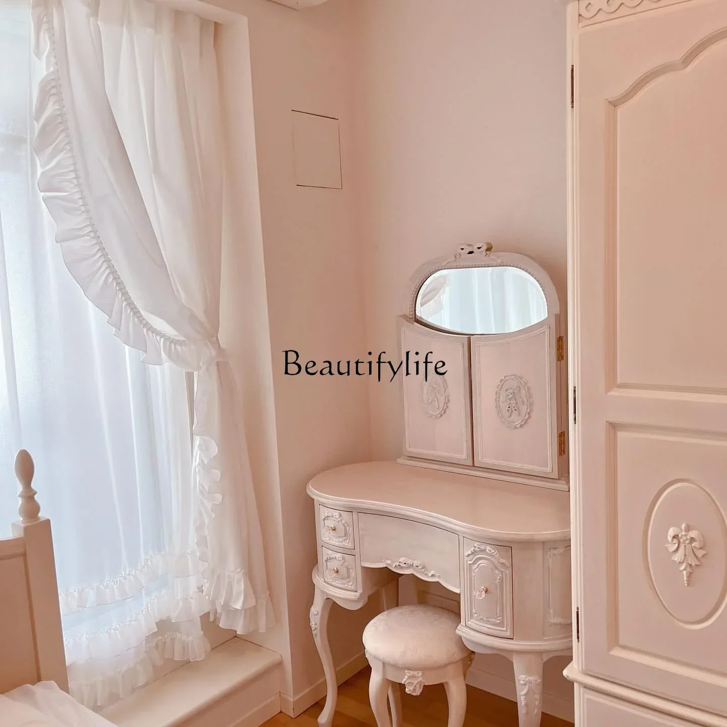 12American Country Style Solid Wood Pink Dressing Table Nordic European Style Solid Wood Carved Dressing Table
12American Country Style Solid Wood Pink Dressing Table Nordic European Style Solid Wood Carved Dressing Table