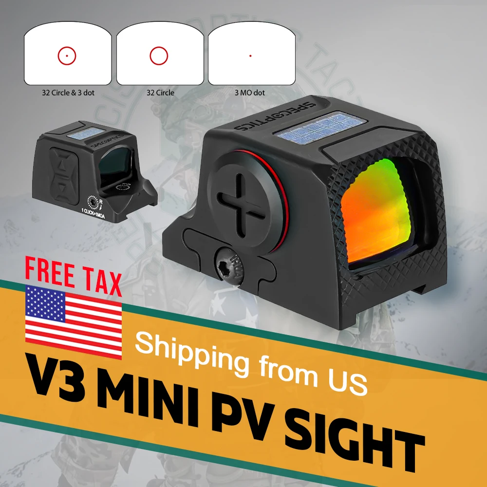 SPECOPTICS Sentinel V3 Солнечный закрытый красный точечный прицел Рефлекторный прицел 1x24 мм 7075 Алюминиевый многосеточный IPX7 Удерживающий нуль на 9 мм/5,56
SPECOPTICS Sentinel V3 Солнечный закрытый красный точечный прицел Рефлекторный прицел 1x24 мм 7075 Алюминиевый многосеточный IPX7 Удерживающий нуль на 9 мм/5,56