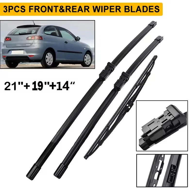 Wiper Front & Rear Wiper Blades Set For Seat Ibiza 6L 2006 - 2008 Windshield Windscreen Window Brushes 21"+19"+14"
Wiper Front & Rear Wiper Blades Set For Seat Ibiza 6L 2006 - 2008 Windshield Windscreen Window Brushes 21"+19"+14"