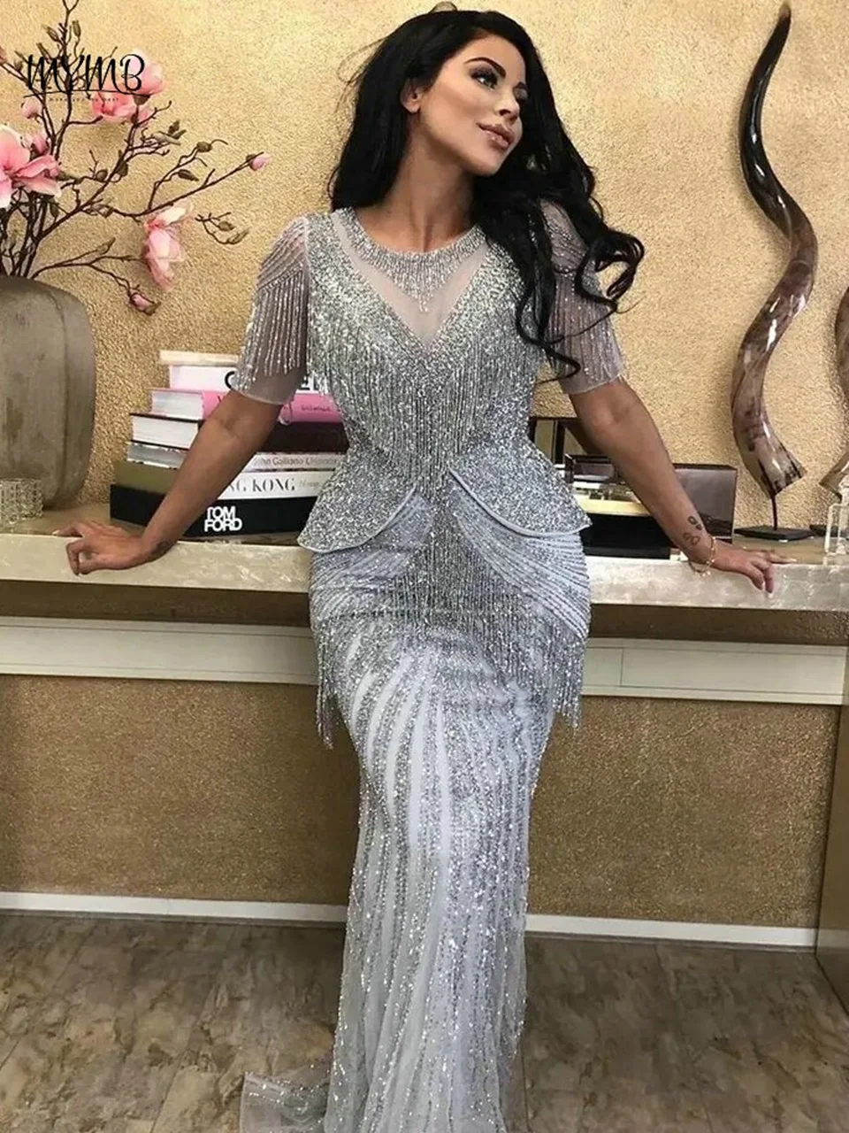 MYMB Exclusive Crew Neck Evening Dresses with Fringe Cape Gorgerous Arabic Handmade Beaded Mermaid Formal Gowns for Women Party
MYMB Exclusive Crew Neck Evening Dresses with Fringe Cape Gorgerous Arabic Handmade Beaded Mermaid Formal Gowns for Women Party