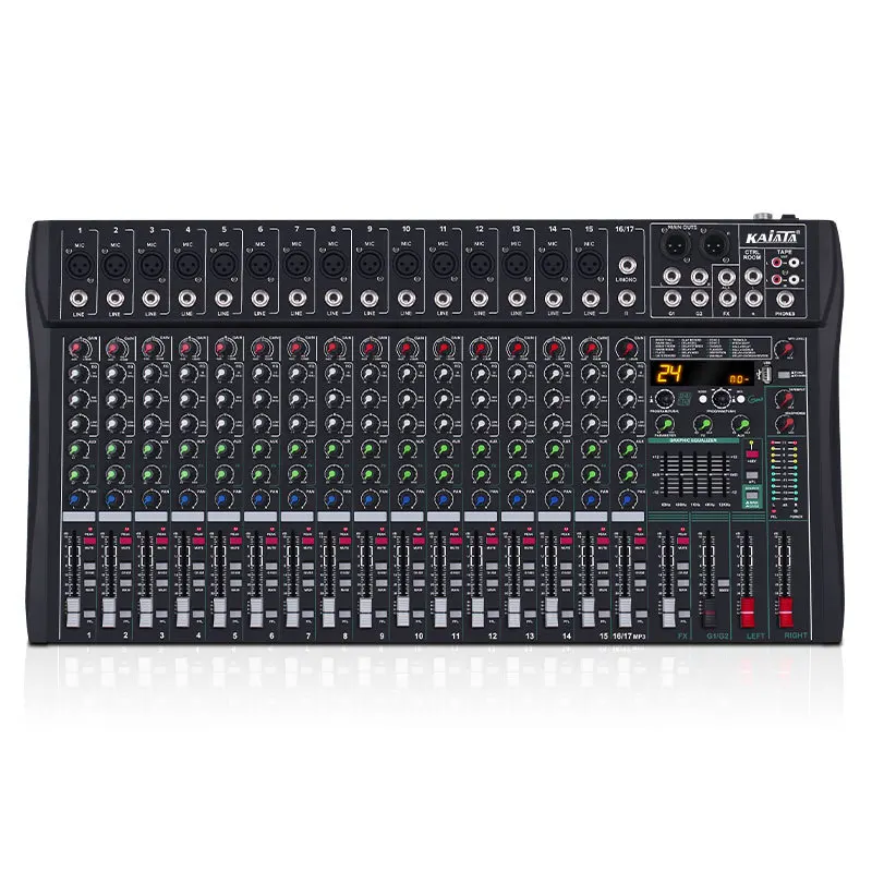 Professional 16-way mixer with Bluetooth USB balanced DSP reverberation effect home stage wedding performance KTV audio mixer
Professional 16-way mixer with Bluetooth USB balanced DSP reverberation effect home stage wedding performance KTV audio mixer
