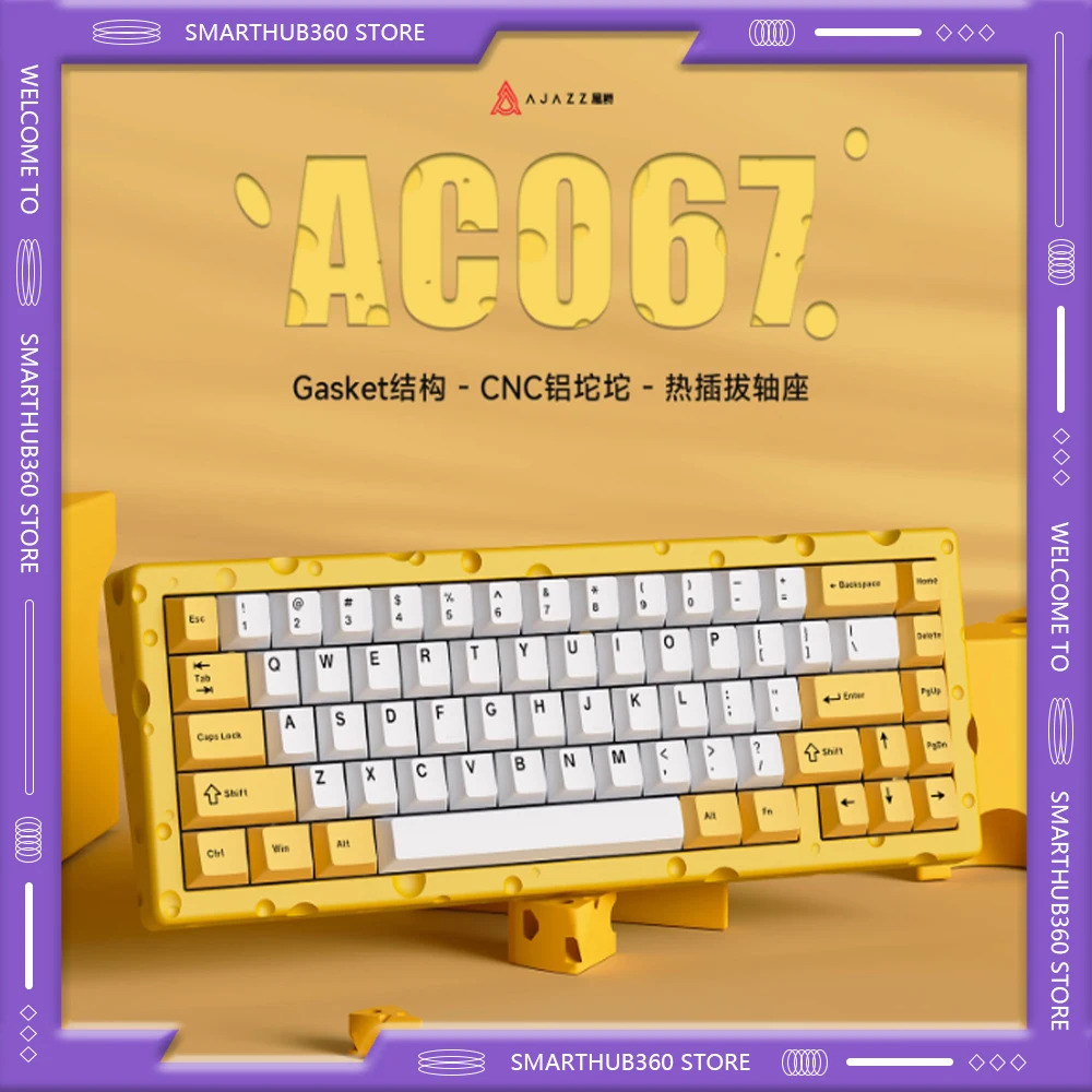 AJAZZ AC067 Контроллер игровой клавиатуры на тему сыра с ЧПУ, алюминиевый кубок, индивидуальная механическая прокладка для киберспорта, пробка с возможностью горячей замены RGB
AJAZZ AC067 Контроллер игровой клавиатуры на тему сыра с ЧПУ, алюминиевый кубок, индивидуальная механическая прокладка для киберспорта, пробка с возможностью горячей замены RGB