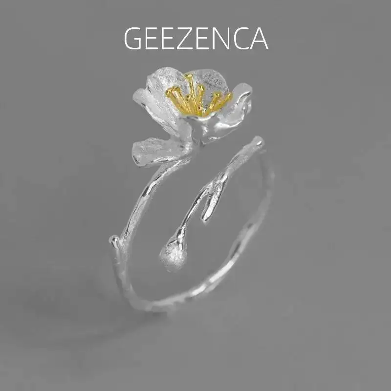 GEEZENCA 925 Sterling Silver Two Tone Malus Flower Resizable Ring For Women Original Design Aesthetic Plant Rings 2024 New Gift
GEEZENCA 925 Sterling Silver Two Tone Malus Flower Resizable Ring For Women Original Design Aesthetic Plant Rings 2024 New Gift