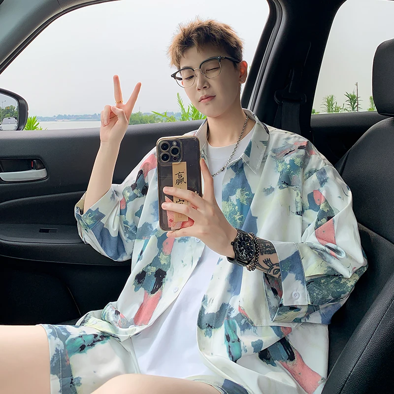 2026 Summer New Style Men's Ink Painting Ice Silk Cool-Comfort Short Sleeve Five-Piece Sleeve Shirt Lightweight Set
2026 Summer New Style Men's Ink Painting Ice Silk Cool-Comfort Short Sleeve Five-Piece Sleeve Shirt Lightweight Set