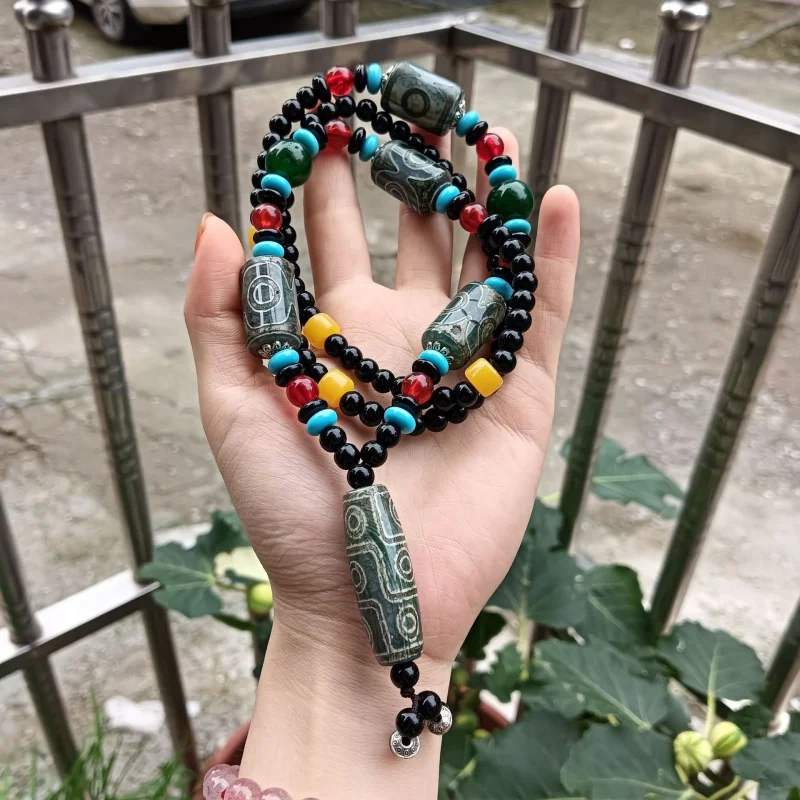 Antique , Sweater Chain, Jade Tibetan Nine-Eyed Dzi Bead Necklace
Antique , Sweater Chain, Jade Tibetan Nine-Eyed Dzi Bead Necklace