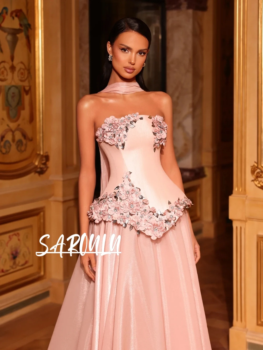 Romantic 3D Blooms Evening Dress Pink Flowing A Line Customized Prom Gown Delicate Corset Dreamy Birthday Party Women Wear
Romantic 3D Blooms Evening Dress Pink Flowing A Line Customized Prom Gown Delicate Corset Dreamy Birthday Party Women Wear