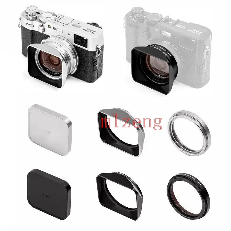 Металлическая бленда + NC UV фильтр + крышка объектива для камеры Fujifilm FinePix X100/X100S/X100T/X100V/X100F/X100VI
Металлическая бленда + NC UV фильтр + крышка объектива для камеры Fujifilm FinePix X100/X100S/X100T/X100V/X100F/X100VI