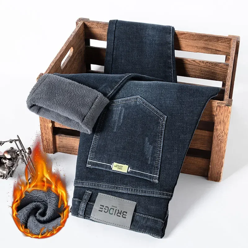 Winter Thickened Elastic Jeans Mens Comfortable Fashionable Business Denim Trousers Casual Warm Velvet Male Brand Clothing Pants
Winter Thickened Elastic Jeans Mens Comfortable Fashionable Business Denim Trousers Casual Warm Velvet Male Brand Clothing Pants
