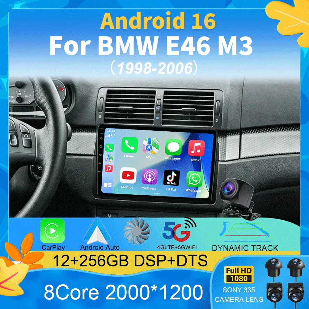 Android 16 For BMW E46 M3 1998-2006 Car Radio Multimedia Video Player 2Din 4G WIFI GPS Navigation Carplay Head unit 360 Camera
Android 16 For BMW E46 M3 1998-2006 Car Radio Multimedia Video Player 2Din 4G WIFI GPS Navigation Carplay Head unit 360 Camera