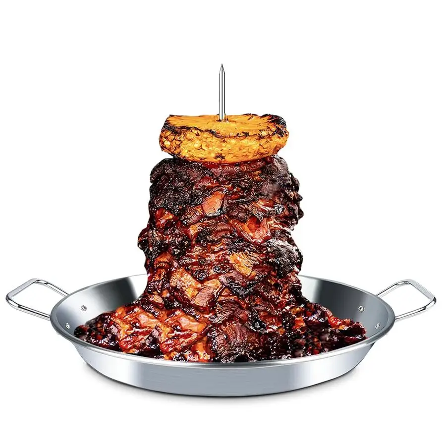 BBQ Vertical Skewer Al Pastor for GrillVertical Spit with 13 Base Pan for Tacos Al Pastor, Vertical Rotisserie ShawarmaGrilling
BBQ Vertical Skewer Al Pastor for GrillVertical Spit with 13 Base Pan for Tacos Al Pastor, Vertical Rotisserie ShawarmaGrilling