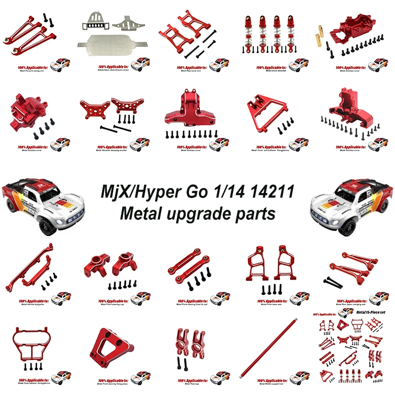 Металлические детали для обновления электрического радиоуправляемого автомобиля MJX 14211 Hyper Go — чашка рулевого управления, верхние и нижние рычаги A, комплект амортизаторов
Металлические детали для обновления электрического радиоуправляемого автомобиля MJX 14211 Hyper Go — чашка рулевого управления, верхние и нижние рычаги A, комплект амортизаторов