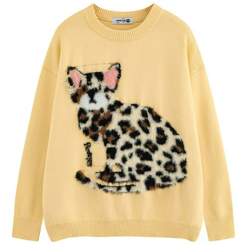 Женские жаккардовые свитера, зимние пуловеры, хлопок, 2024, ретро-кошачий дизайн, ленивый, мягкий, восковой, свободный, с круглым вырезом, индивидуальный уличный
Женские жаккардовые свитера, зимние пуловеры, хлопок, 2024, ретро-кошачий дизайн, ленивый, мягкий, восковой, свободный, с круглым вырезом, индивидуальный уличный