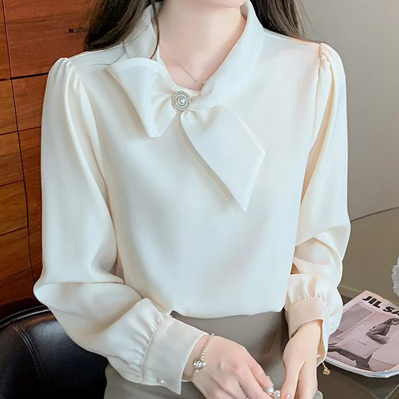 Elegant Blouse Shirt Women Tops Blusas Fashion Long Sleeve O-Neck Women Blouse Solid Bow Chiffon
Elegant Blouse Shirt Women Tops Blusas Fashion Long Sleeve O-Neck Women Blouse Solid Bow Chiffon