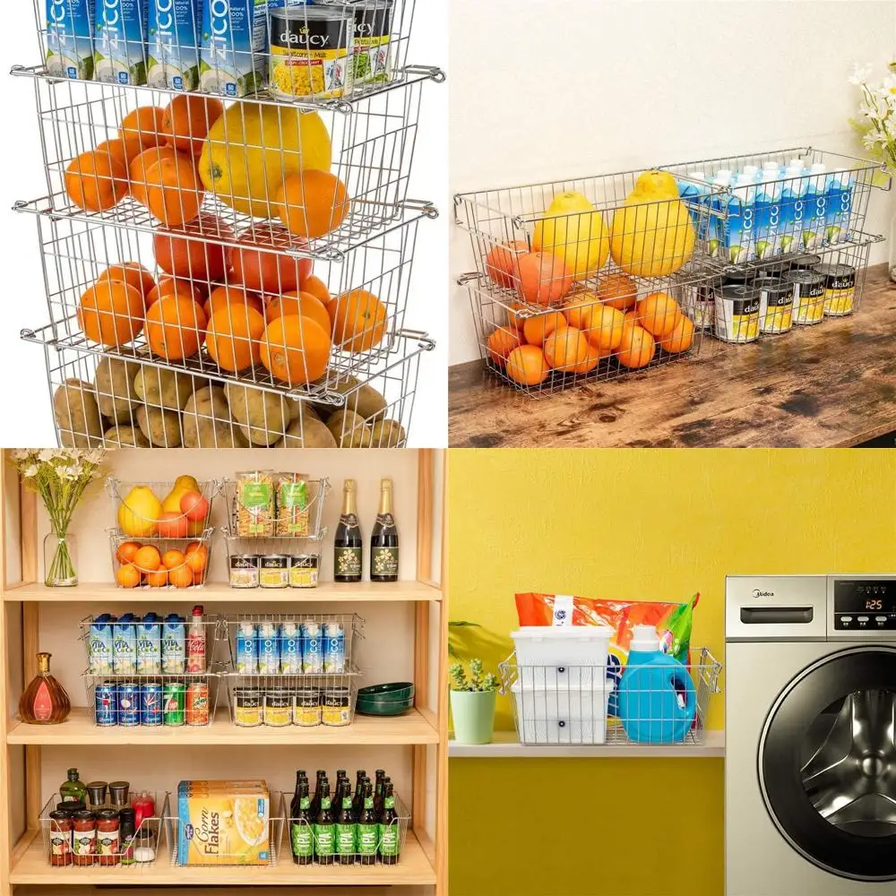 Штабелируемые корзины для морозильной камеры, набор из 4-х предметов — органайзер для кладовой и сундуков с металлическими контейнерами для хранения картофеля и лука
Штабелируемые корзины для морозильной камеры, набор из 4-х предметов — органайзер для кладовой и сундуков с металлическими контейнерами для хранения картофеля и лука