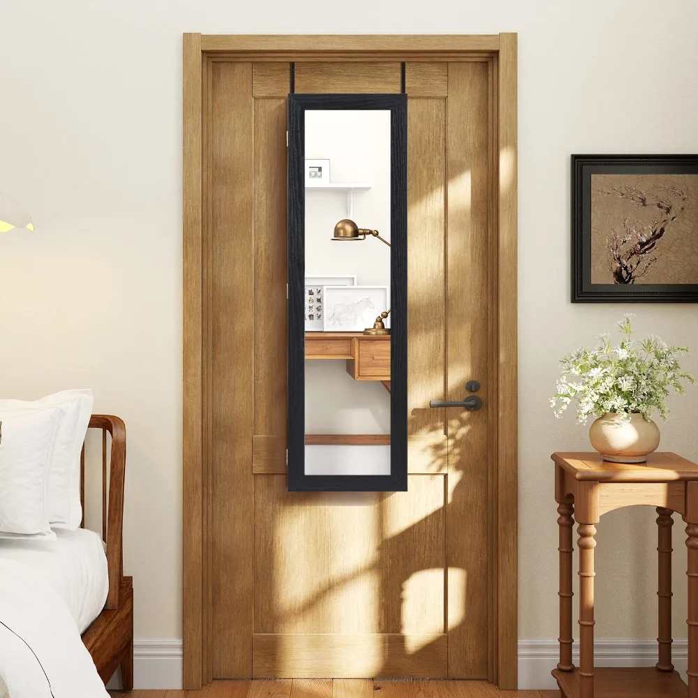 Large Capacity Wall-Mounted Jewelry Cabinet Armoire - Full-Length Mirror with Interior Vanity, Door/Over Door Hanging Organizer
Large Capacity Wall-Mounted Jewelry Cabinet Armoire - Full-Length Mirror with Interior Vanity, Door/Over Door Hanging Organizer