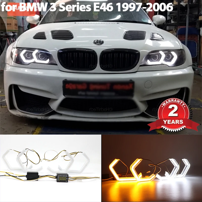 Car Angel Eyes Rings Led DRL for BMW 3 Series E46 316i 318i 320i 323i 325i 328 1997-2006 M4 style Turn Signal White Yellow
Car Angel Eyes Rings Led DRL for BMW 3 Series E46 316i 318i 320i 323i 325i 328 1997-2006 M4 style Turn Signal White Yellow