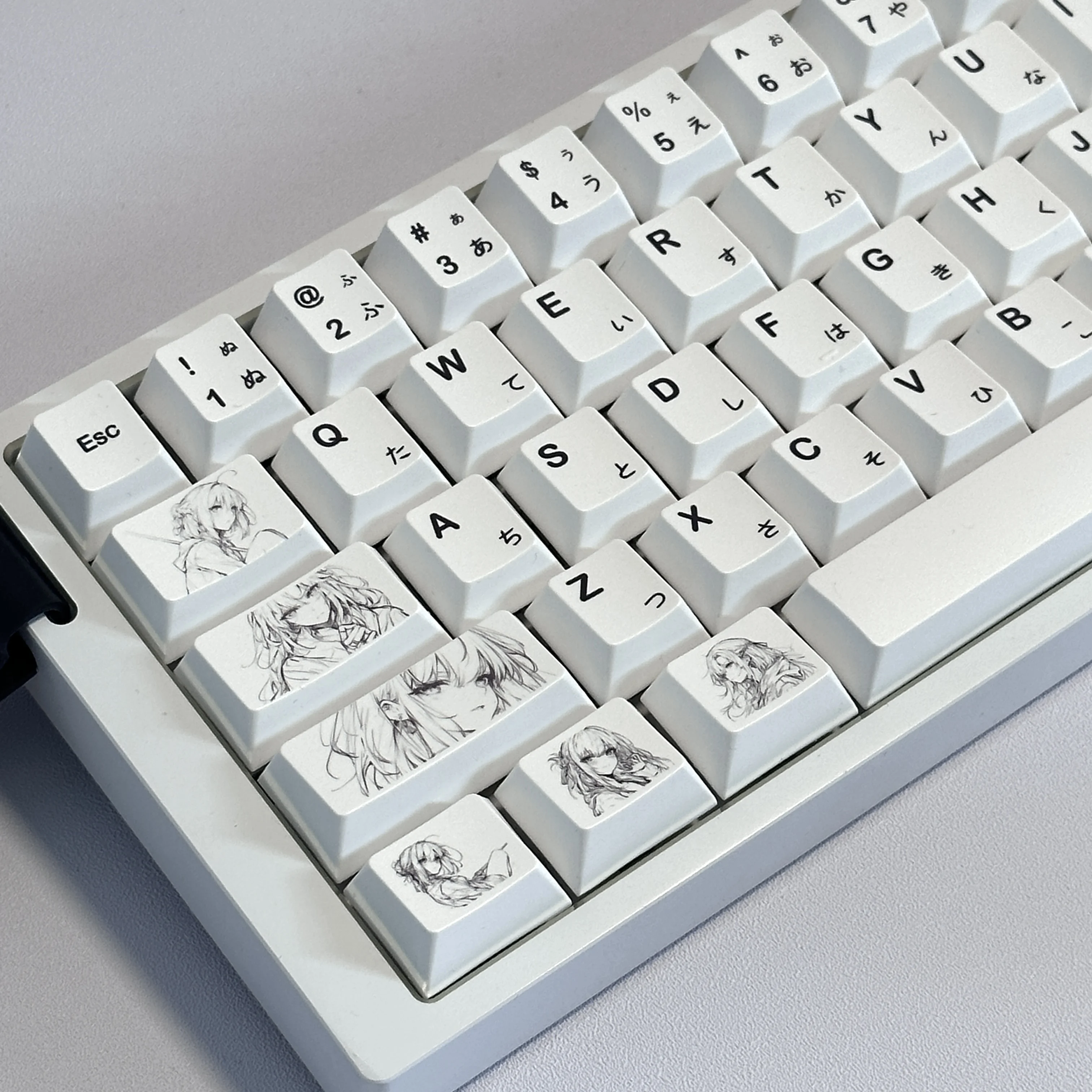 Simple Anime White Theme Keycaps Set PBT Cherry Profile Custom Original Handmade Keycaps for Mechanical Keyboard Accessories
Simple Anime White Theme Keycaps Set PBT Cherry Profile Custom Original Handmade Keycaps for Mechanical Keyboard Accessories