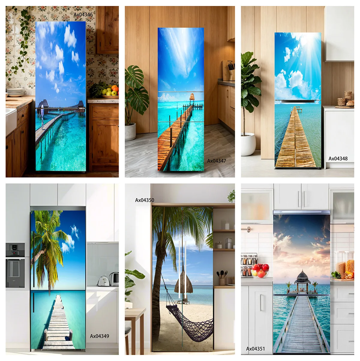Bright Blue Sky Turquoise Sea Wooden Pier Tropical Beach Landscape Fridge Self-Adhesive Stickers for Wardrobe Cabinet Decoration
Bright Blue Sky Turquoise Sea Wooden Pier Tropical Beach Landscape Fridge Self-Adhesive Stickers for Wardrobe Cabinet Decoration