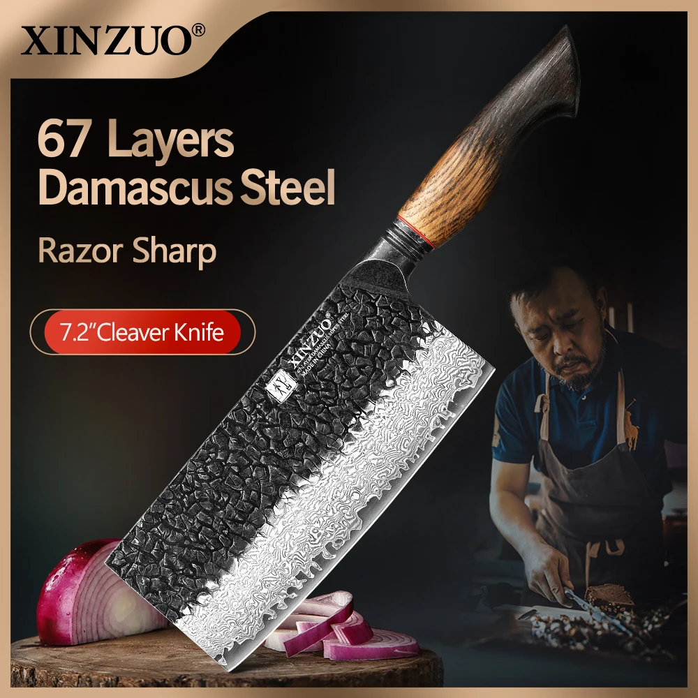 XINZUO 7.2-inch Damascus cleaver, with 6.0 - 8.0N cutting force, ensures effortless slicing and dicing,cut like a Pro
XINZUO 7.2-inch Damascus cleaver, with 6.0 - 8.0N cutting force, ensures effortless slicing and dicing,cut like a Pro
