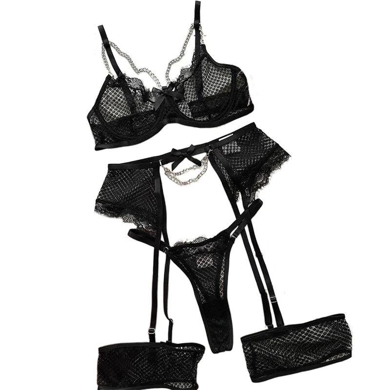 Women's Lace Garter Lingerie Set Underwire Bra And Panty Thongs Underwear Ladies Sexy Lingerie Underwear Bras Sets
Women's Lace Garter Lingerie Set Underwire Bra And Panty Thongs Underwear Ladies Sexy Lingerie Underwear Bras Sets