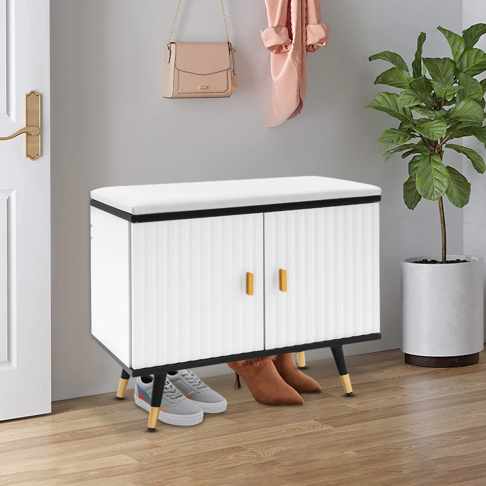 Modern Shoe Rack Bench Freestanding Shoe Changing Bench with Cabinet Storage for Living Rooms Entrances Corridors
Modern Shoe Rack Bench Freestanding Shoe Changing Bench with Cabinet Storage for Living Rooms Entrances Corridors