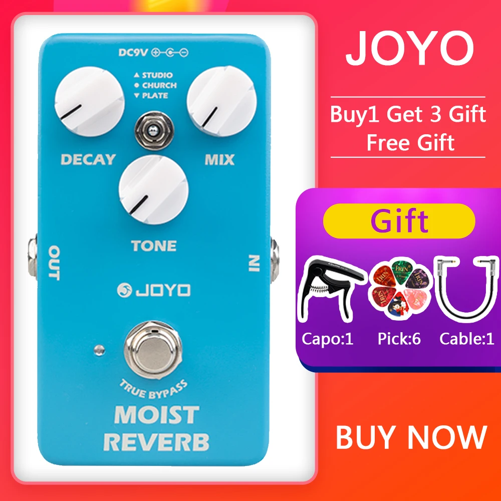 JOYO JF-20 MOIST Reverb Guitar Pedal with 32-bit DSP Chip with Studio/Church/Plate 3 Reverb Types for Electric Guitar/Bass
JOYO JF-20 MOIST Reverb Guitar Pedal with 32-bit DSP Chip with Studio/Church/Plate 3 Reverb Types for Electric Guitar/Bass
