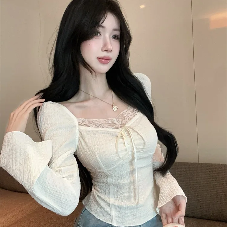 Сексуальный модный топ Bell Sve с кружевной отделкой и поясом для молодых женщин, осенний модный женский топ
Сексуальный модный топ Bell Sve с кружевной отделкой и поясом для молодых женщин, осенний модный женский топ