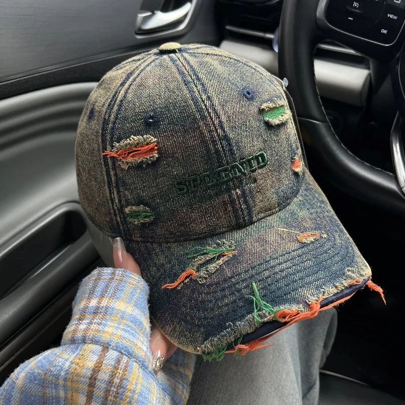 Unisex Oversized American Vintage Washed Distressed Denim Baseball Cap Letter Embroidery Distressed Panels
Unisex Oversized American Vintage Washed Distressed Denim Baseball Cap Letter Embroidery Distressed Panels