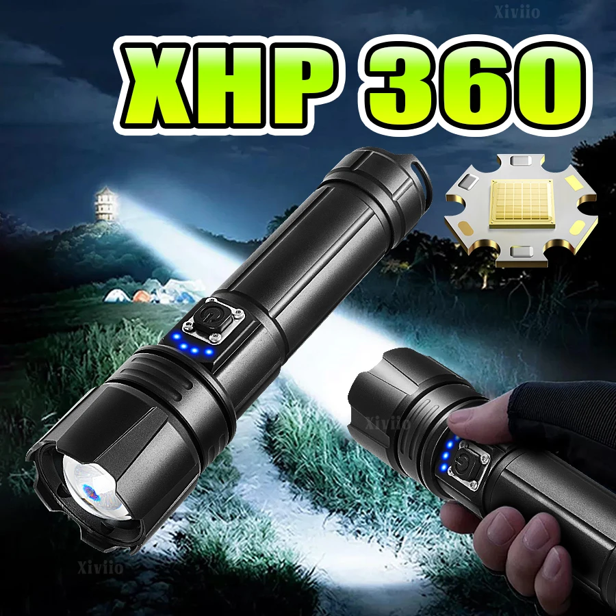 Super Powrful Handheld Flashlight XHP360 36 Core Rechargeable LED Torch 2000M 5 Modes High Power LED Flashlight Tactical Lantern
Super Powrful Handheld Flashlight XHP360 36 Core Rechargeable LED Torch 2000M 5 Modes High Power LED Flashlight Tactical Lantern