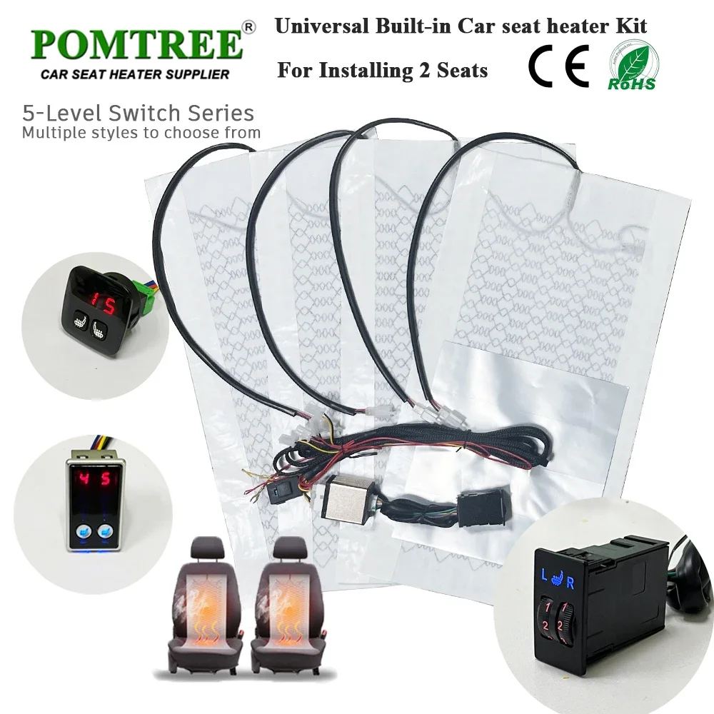 Универсальный встроенный обогреватель автомобильных сидений, подходит для 2 сидений, с грелками из углеродного волокна 12 В и 5-уровневой системой двойного переключателя управления
Универсальный встроенный обогреватель автомобильных сидений, подходит для 2 сидений, с грелками из углеродного волокна 12 В и 5-уровневой системой двойного переключателя управления