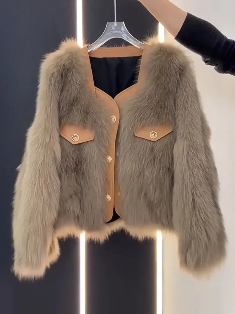 Faux Fur Detachable Collar Coats Womens Placket Short Daily Girl Fashionable Heart Stand Neck Premium Spring Silky Panelled Slim
Faux Fur Detachable Collar Coats Womens Placket Short Daily Girl Fashionable Heart Stand Neck Premium Spring Silky Panelled Slim