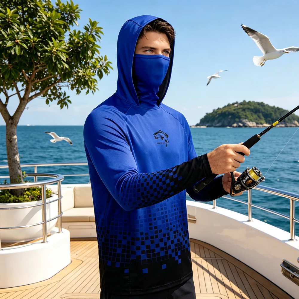 Men's Long Sleeve With Face Mask UPF50+ Quick Dry Breathable Lightweight Fishing Tops Fishing Clothing for Fishing Hiking
Men's Long Sleeve With Face Mask UPF50+ Quick Dry Breathable Lightweight Fishing Tops Fishing Clothing for Fishing Hiking