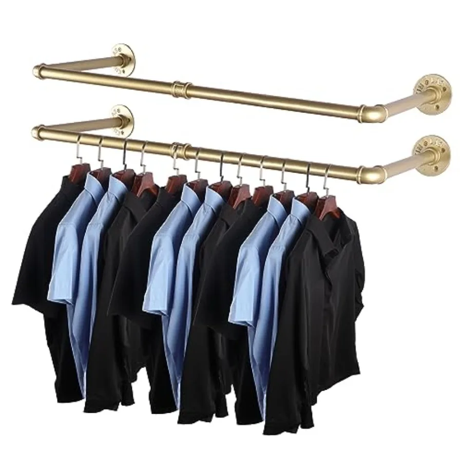 2 Pack Industrial Pipe Clothes Rack Wall Mounted Clothing Rack for Hanging Clothes 34.5 Inch Multi-Purpose Garment Bar for Ward
2 Pack Industrial Pipe Clothes Rack Wall Mounted Clothing Rack for Hanging Clothes 34.5 Inch Multi-Purpose Garment Bar for Ward
